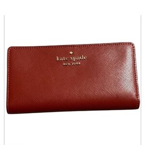 Kate Spade Red Saffiano leather Wallet nwt